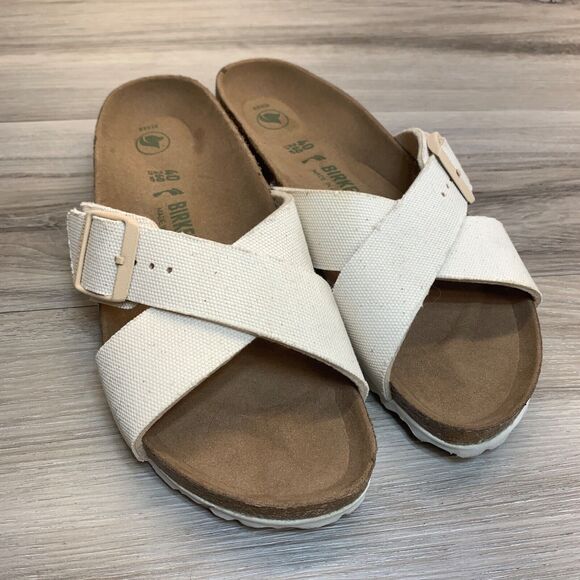 Women's BIRKENSTOCK Eggshell Siena Vegan Slide Sandal Size 40 US Womens 9 Mens 7 - Picture 1 of 10